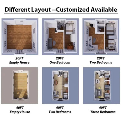 Restaurant 20FT 40 Ft Prefab Steel Prefabricated Sandwich Panel Expandable Living Container House Tiny Homes With Bathroom