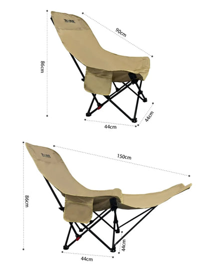 Outdoor Portable Camping Comfort Chair Folding Nap Beach Chair with Leg Support Lightweight Travel Folding Chair for Hiking