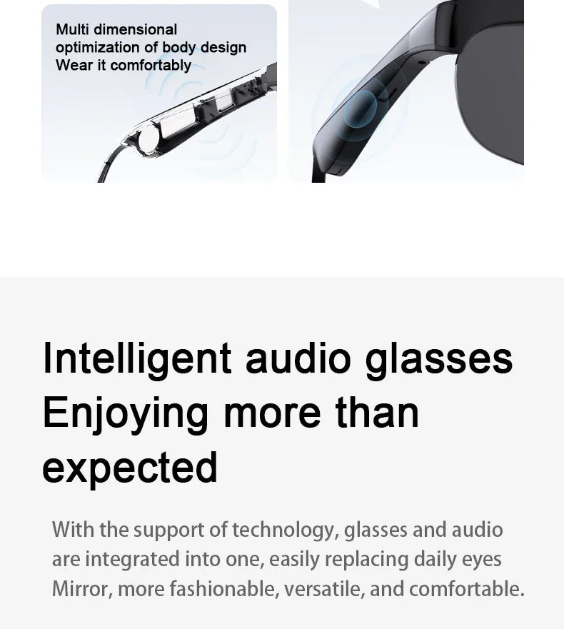 Lenovo New AI Smart Glasses Bluetooth V5.3 Sunglasses Glasses with Audio Mic AI Calling Real-time Smart Sunglasses for Men Women
