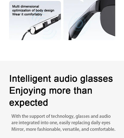 Lenovo New AI Smart Glasses Bluetooth V5.3 Sunglasses Glasses with Audio Mic AI Calling Real-time Smart Sunglasses for Men Women