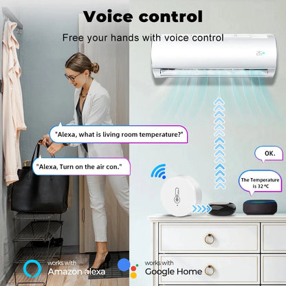 Tuya Zigbee Temperature and Humidity Sensor Intelligent Home Hygrometer work with Smart Life Alexa Google Assistant