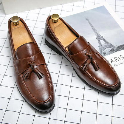 Trend Formal Shoes Men Classic Leather Loafers For Men High Quality Casual Business Leather Shoes Tassel Men's Dress Shoes
