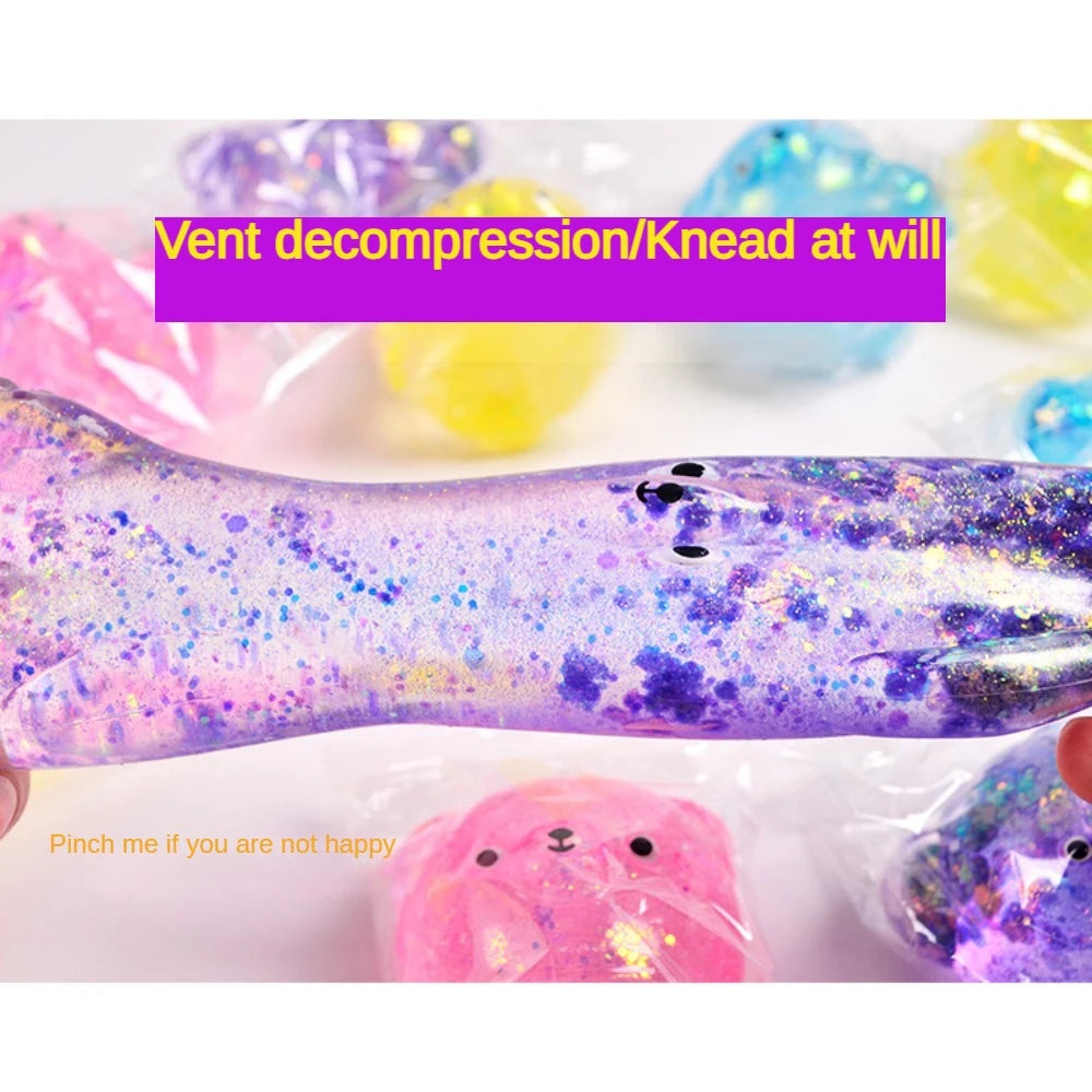 Fidget Bear Toy Squishys Glitter Gummy Bear Small Cute Animal Anti Stress Fidget Splat Decompressions Vent Squeeze Toy