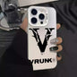 Fashion V-VRUNK phone case For iPhone 12 11 13 14 15 16 17 Max Pro Plus Mini Protective IMD Color Cover