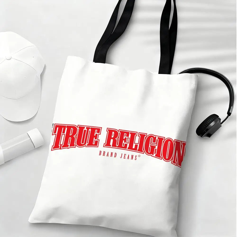 True Religion Storage Bags Lightweight Eco Friendly Fashionable Multi Purpose Large Capacity Canvas Shoulder Tote