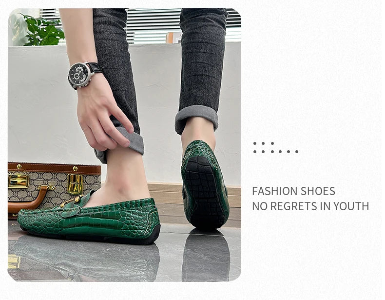 Man Shoes Leather Casual Shoes for Man Luxury Hand Sewn Fashion Flats Summer Breathable Outdoor Male Slip on Loafers Designer