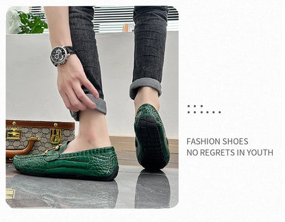 Man Shoes Leather Casual Shoes for Man Luxury Hand Sewn Fashion Flats Summer Breathable Outdoor Male Slip on Loafers Designer