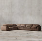 Furniture Modern simple light luxury corner sofa American rural retro cowhide tofu block cloud sofa