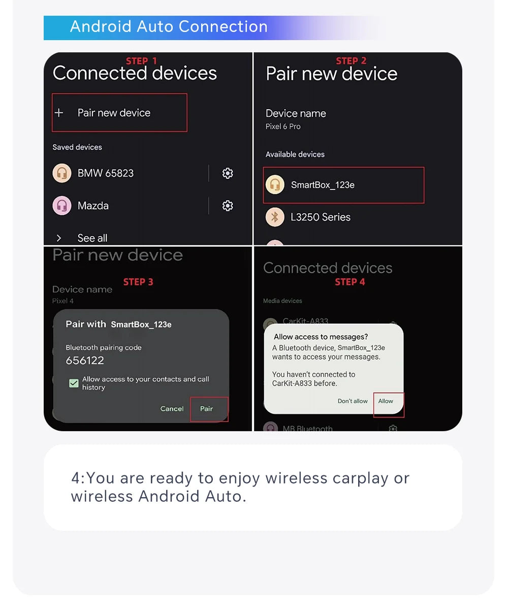 XUDA 2in1 Wireless CarPlay Dongle Wireless Android Auto Adapter AI Smart Box Car Intelligent Systems For Car With Wired CarPlay