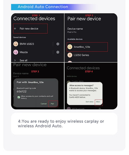 XUDA 2in1 Wireless CarPlay Dongle Wireless Android Auto Adapter AI Smart Box Car Intelligent Systems For Car With Wired CarPlay
