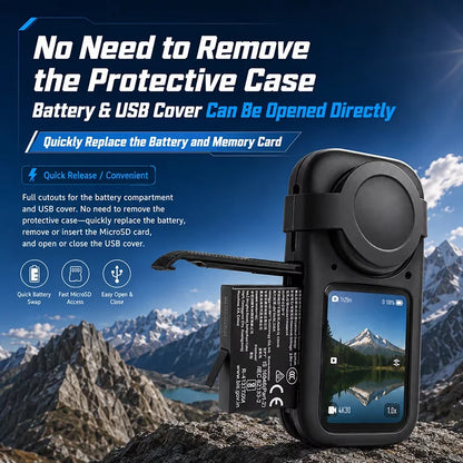 For Insta 360 X6 Camera Protective Accessory Kit Lens Guard/Silicone Protective Cover/Screen Protectors/Anti-loss Rope
