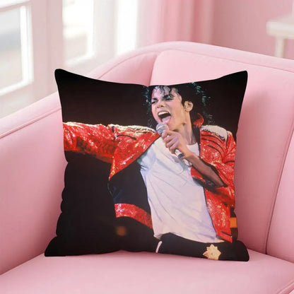 M-Michael J-Jackson Cushion Cover Linen Pillowcase Cover Soft Decor for Sofa Home Room