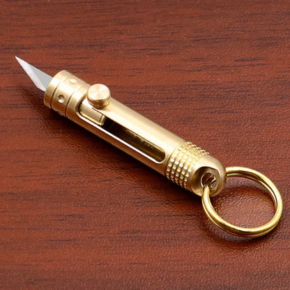 Brass Mini Paper Cutting Knif Self-defense Key Chain Outdoor Portable Knife Portable Removal Express Art Knife