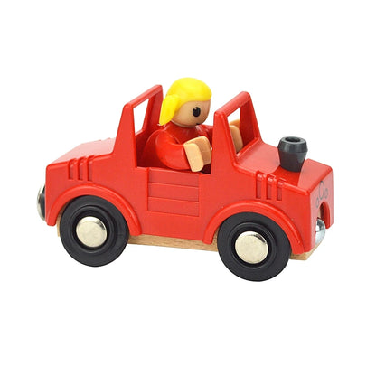 Wooden Magnetic Train Car Locomotive Toy Wood Railway Car Accessories Toys for Kids Gifts Fit Wood Biro themes Tracks