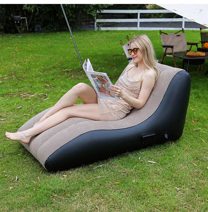 Inflatable Deck Chair , Inflatable Lounger Beach Air Sofa Chair Lazy Lounge Sofa for Indoor Living Room Bedroom, Outdoor Travel