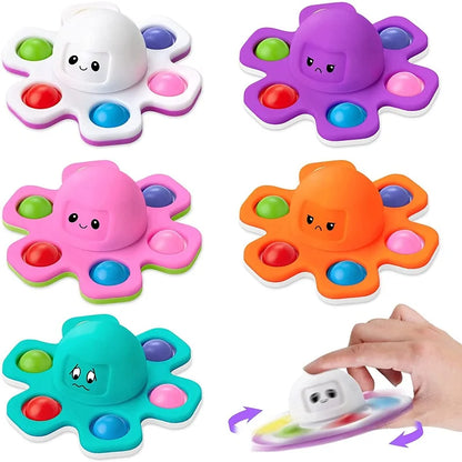 Antistress Push Bubbles  Fidget Spinner for Kids and Adults Face-Changing Sensory Toy for Autistic Children Anxiety Relief Gifts
