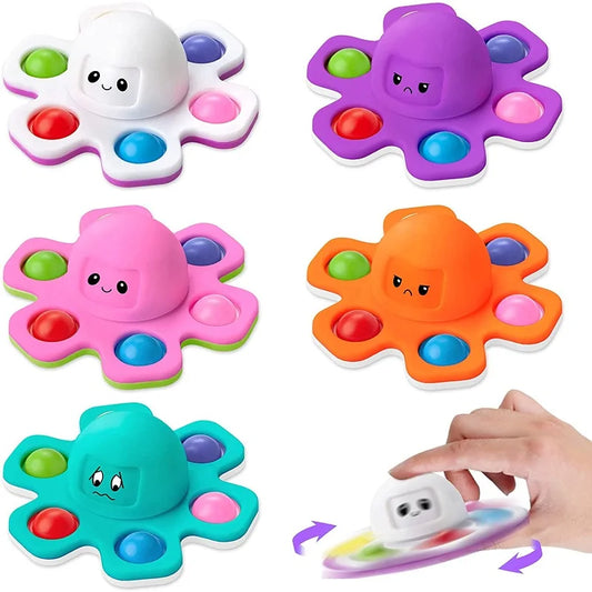 Antistress Push Bubbles  Fidget Spinner for Kids and Adults Face-Changing Sensory Toy for Autistic Children Anxiety Relief Gifts