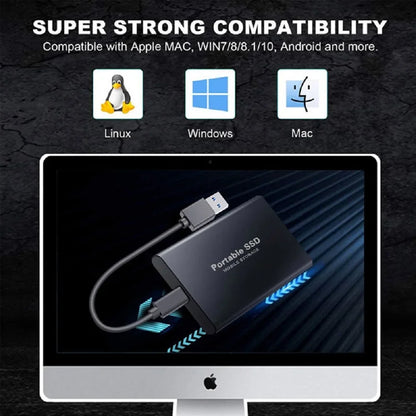 Large Capacity External SSD 2TB/4TB/128TB Type-C USB3.2 Portable Solid Disk Fast Transfer for Mac Desktop PC