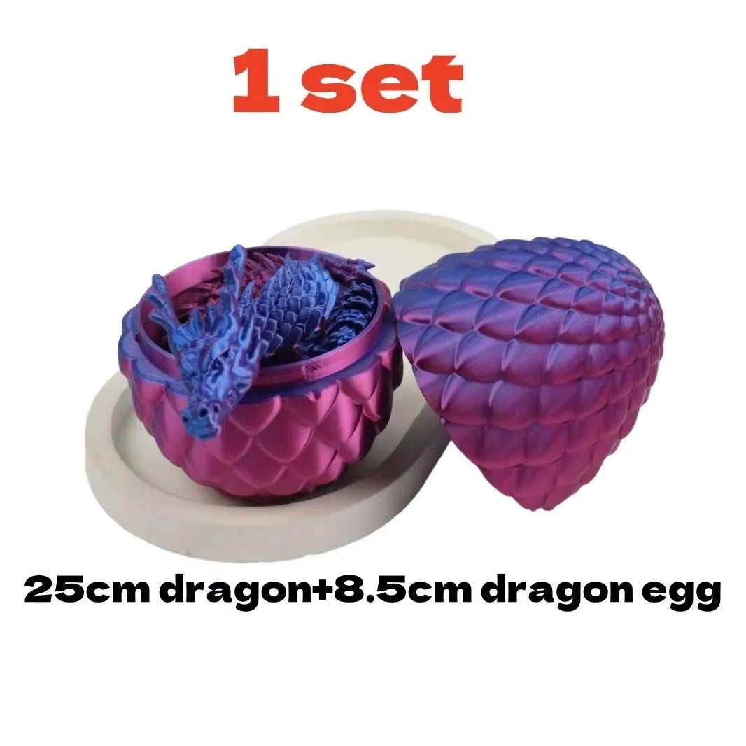1 Set 3D Printed Dragon Egg Ornamental Toy Joint Activity Model Stress Relief Fidget Toys Gift for Kids Adults Home Office Decor