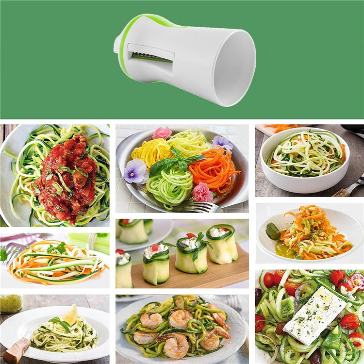 LMETJMA Zucchini Pasta Noodle Spaghetti Maker Heavy Duty Spiralizer Vegetable Slicer Vegetable Spiral Slicer Cutter  KC0335