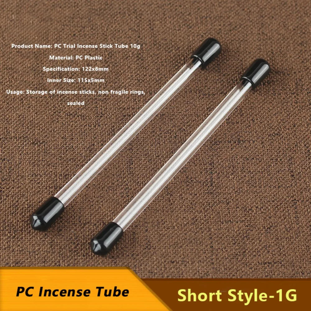 Portable Acrylic Incense Stick Tube Transparent with Detachable Airtight Lid Incense Holder Joss Stick Storage Tube