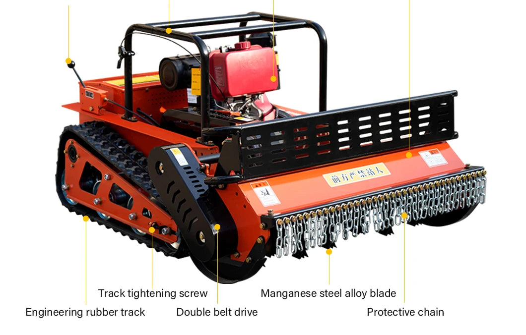 Customized diesel lawn mower that can climb slopes GPS all terrain tracked lawn mowing robot