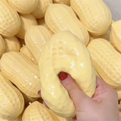 Peanut Stress Ball Crunchy Squeeze Bal Squishy Toy Simulated Peanut Squeeze Stress Relief Buttery-Soft Feel ASMR Sensory Toys