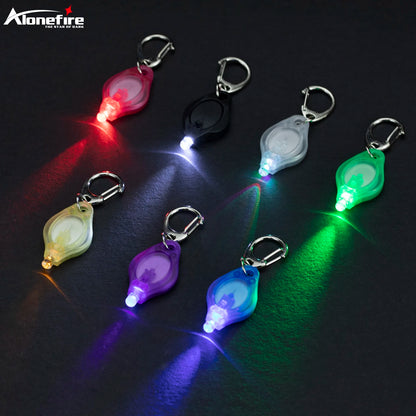 1/10/50/100pc/Mini LED Keychain light White Red Yellow Green Blue Purple light flashlight Portable Emergency Lighting Torch lamp