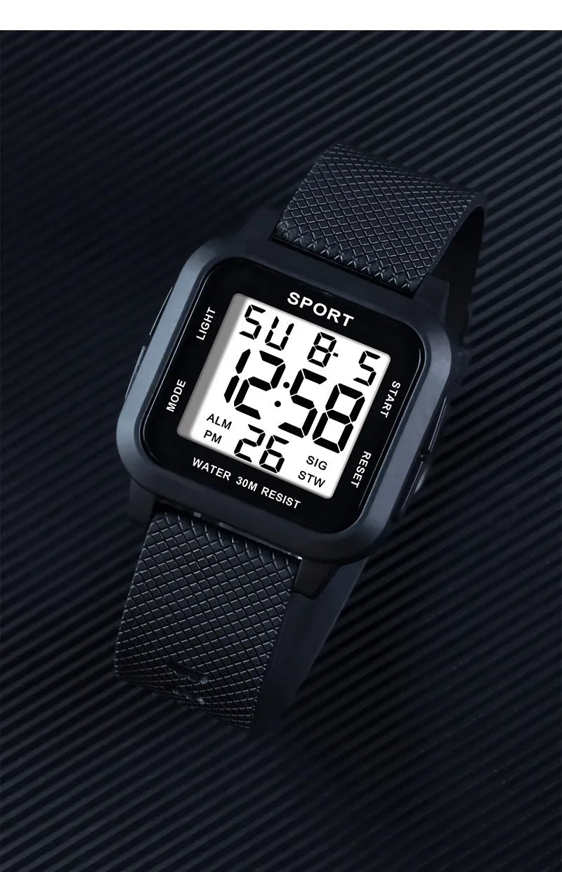 YIKAZE Sports Watch for Men Luminous Waterproof Men's Sport Watches Outdoor Military Clock Student LED Electronic Wristwatch