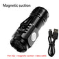 BOOIU Super Bright Flashlight 3 LED Portable Mini Burst Flash Torch Rechargeable Tail Magnet Outdoor Spotlight with Pen Clip