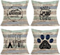 Retro Wood Home Decoration Pillowcase Happy Camper Decoration Pillow Cover Linen Square Cushion Cover