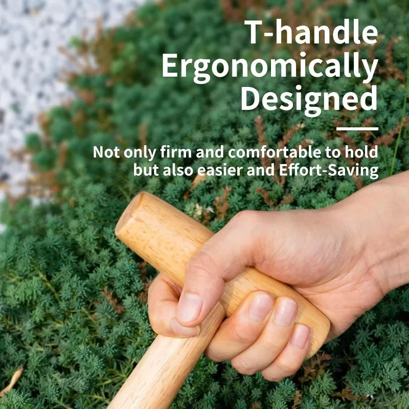 Durable Rust Proof Wood Handle Hand Dibber Hole Puncher for Seed Sowing Plant Transplanting Bulb Planting Remover Tool