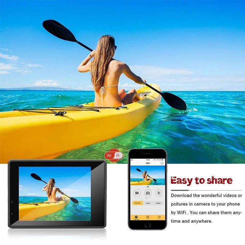 Action Camera Ultra HD 4K/30fps WiFi 2.0-inch 170D Underwater Waterproof Helmet Video Recording Cameras Sport Cam