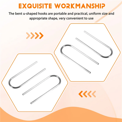 ABWP-High Temperature Nichrome Wire Jump Rings, U Hanger Hooks For Hobbyists DIY Pendant,Ornaments,Fusing In Glass