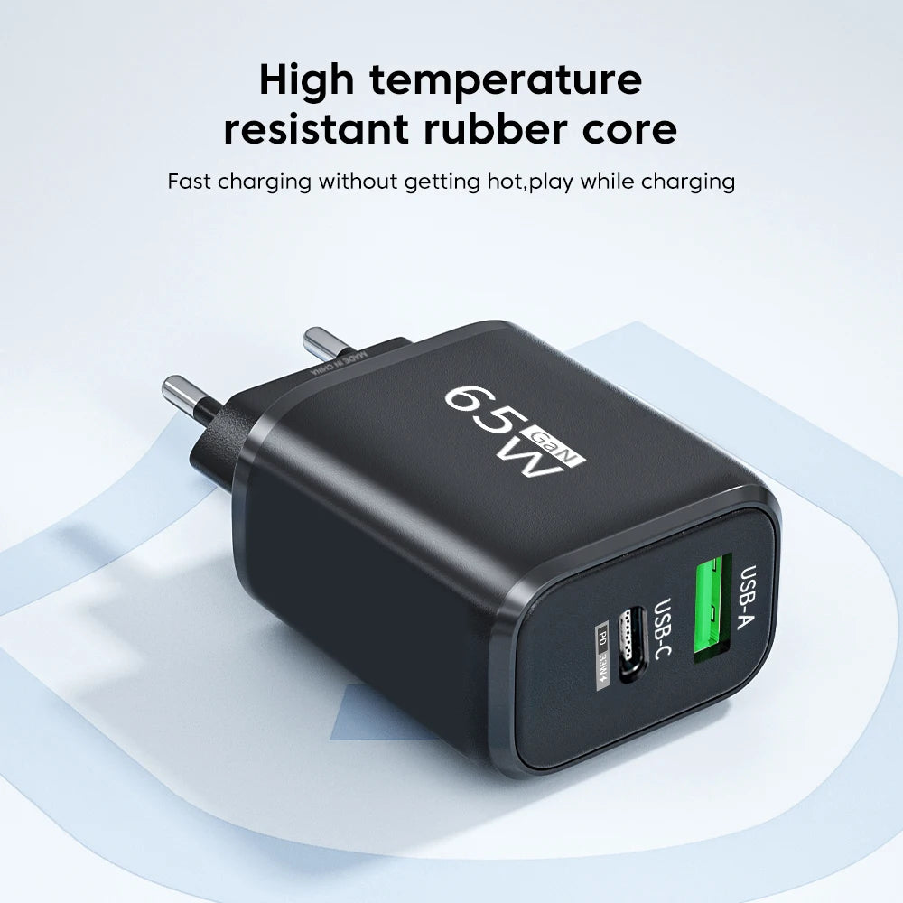 GaN USB C Charger Fast Charging Charger Quick Charge 3.0 PD Wall For Phone Adapter For iPhone 15 Xiaomi POCO Samsung Oneplus