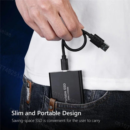 Large Capacity External SSD 2TB/4TB/128TB Type-C USB3.2 Portable Solid Disk Fast Transfer for Mac Desktop PC