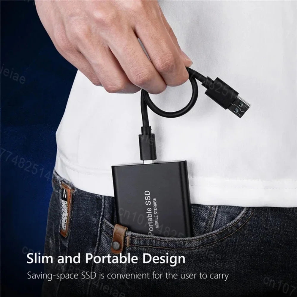 Large Capacity External SSD 2TB/4TB/128TB Type-C USB3.2 Portable Solid Disk Fast Transfer for Mac Desktop PC