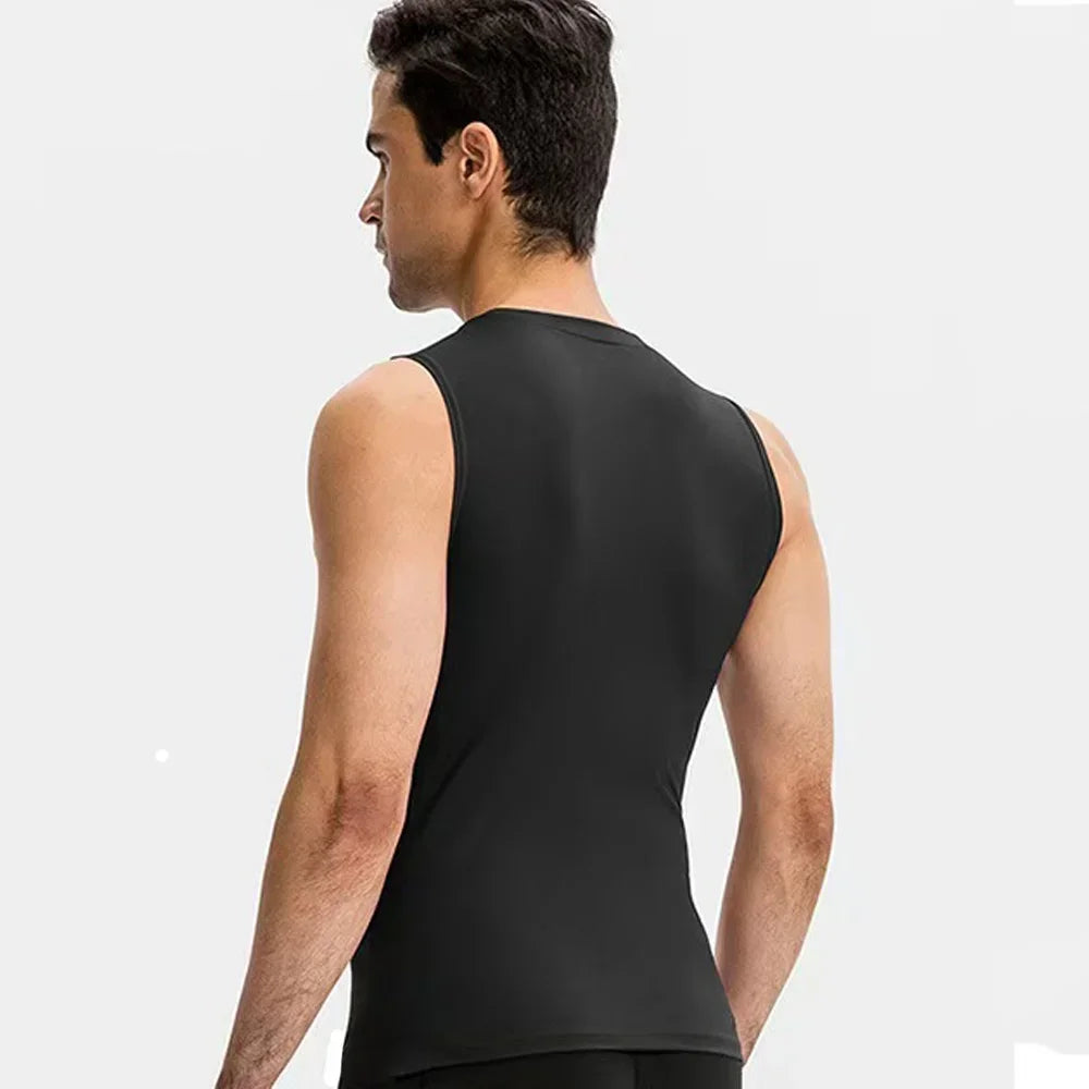 elastic sleeveless running Gym men's and women's free custom logo compression vest, quick drying sports sleeveless T-shirt