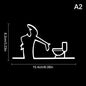 La Linea Minimalist Line Art Car Sticker Bumper & Window Door Wall Decal With Cartoon Character Design Home Car Decoration