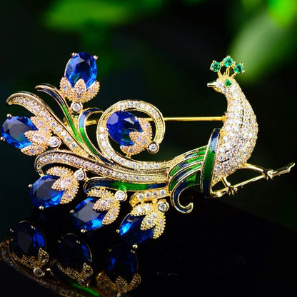 Baroque Luxury Peacock and Phoenix Design Brooches for Men and Women, Jewelry, Fashion Accessories, and Party Gifts