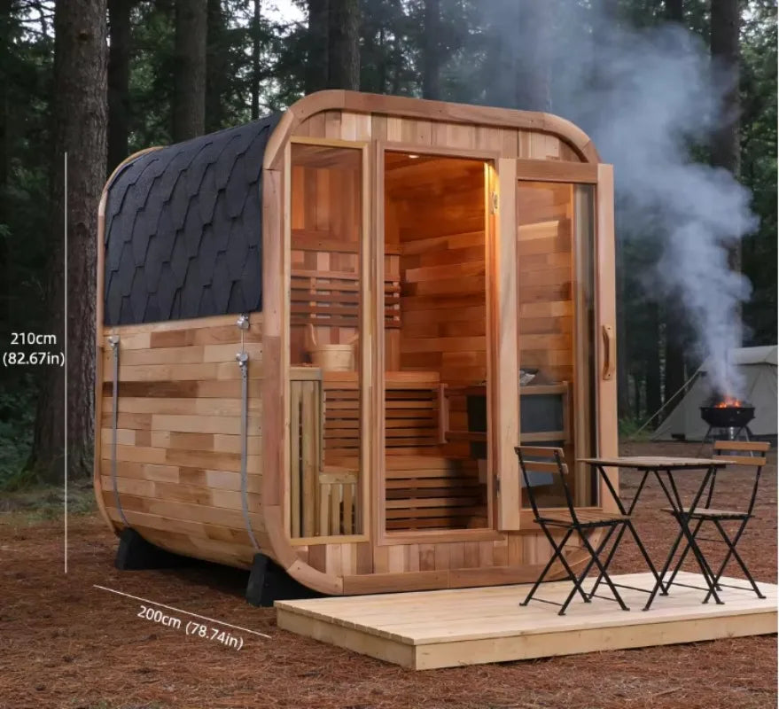 High Efficiency Insulated Outdoor Steam Sauna Stress Relief Muscle Relaxation Sauna in Stocks Customized