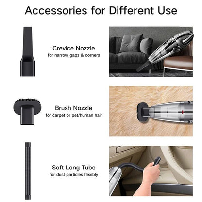 Portable Wireless Vacuum Cleaner 6000pa Powerful Suction Rechargeable Handheld Vacuum Cleaner Quick Charge for Car Home Pet Hair