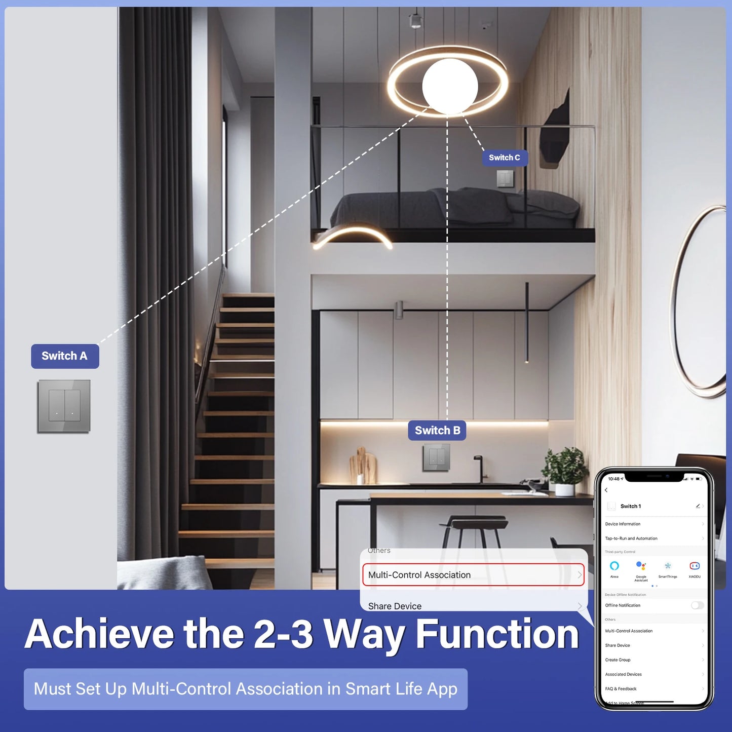 Bseed Zigbee Button Switchs Need Neutral Wire Tuya Smart Life Alexa App Control Glass Frame 86*86mm White Light Switch