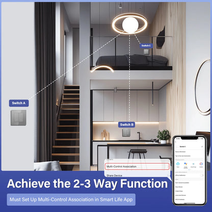 Bseed Zigbee Button Switchs Need Neutral Wire Tuya Smart Life Alexa App Control Glass Frame 86*86mm White Light Switch