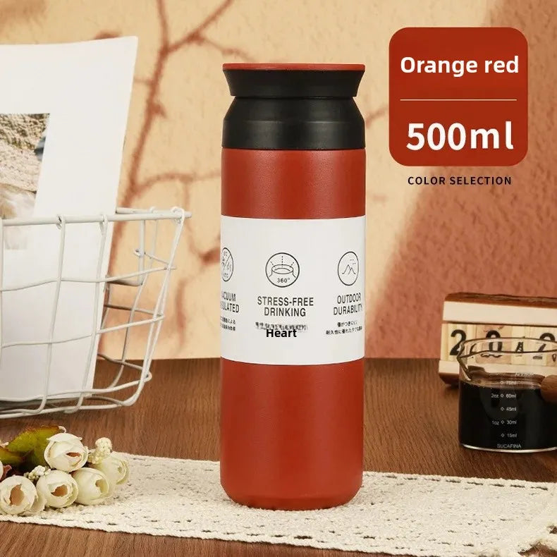 Portable Japanese Style 304 Stainless Steel Insulated Coffee Cup Spray Painted Element Cup Student Gift Car Use Thermos Mug