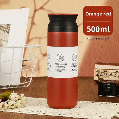 Portable Japanese Style 304 Stainless Steel Insulated Coffee Cup Spray Painted Element Cup Student Gift Car Use Thermos Mug