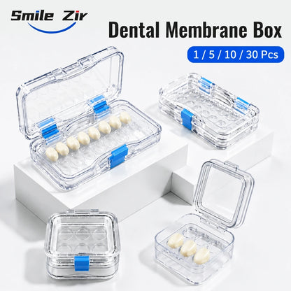 Dental Veneer Membrane Box with Film Transparent Denture Storage Box with 6/16 Hole for Small Crown Dentistry Materials Tools