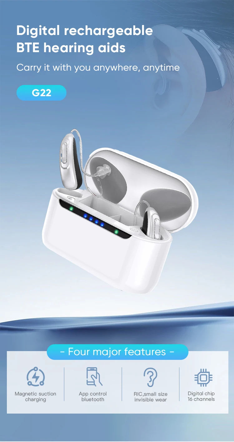 30 channel program Digital Hearing Aid Rechargeable Noise Reduction Sound Amplifier Deafness Adjustable Portable Hearing Aids