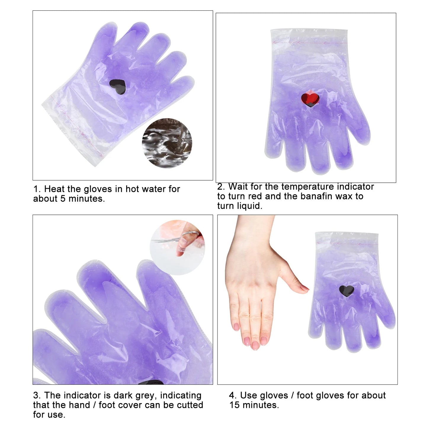 Paraffin Wax Gloves Healing Softening Smoothing Skin Wax Caring Treatment Mask for Hand Feet Paraffin Wax Treatment Gloves