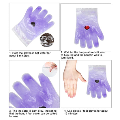 Paraffin Wax Gloves Healing Softening Smoothing Skin Wax Caring Treatment Mask for Hand Feet Paraffin Wax Treatment Gloves
